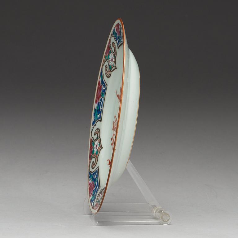 TALLRIKAR, nio stycken, kompaniporslin. Qing dynastin, Qianlong (1736-95).