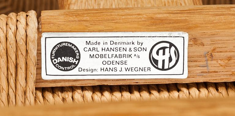 KARMSTOLAR, 6 st, "Y-stolen". Hans Wegner för Carl Hansen & son, Odense.