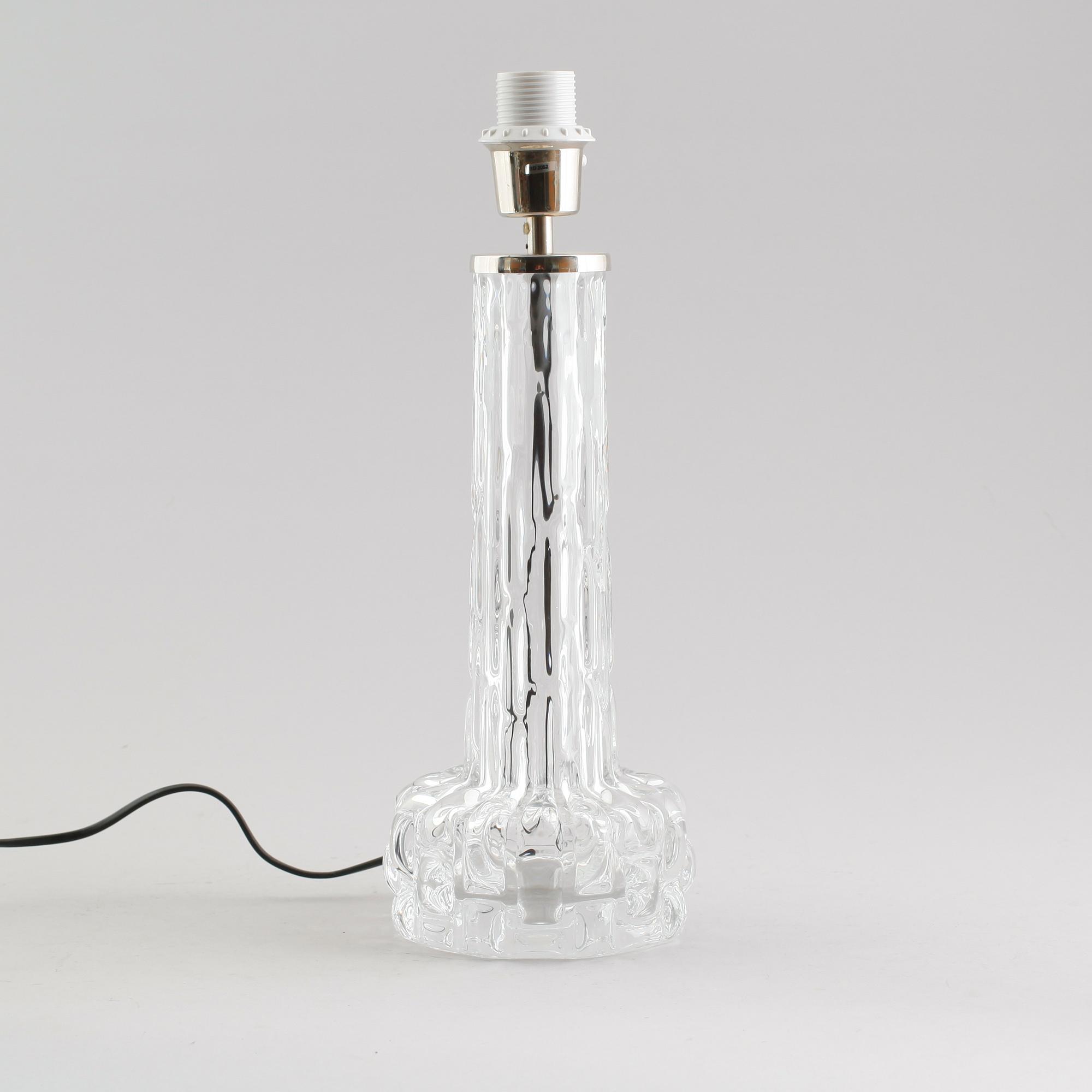 BORDSLAMPA, glas, Orrefors, 1900-talets mitt.