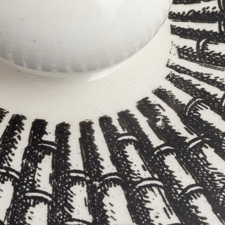 Piero Fornasetti, an earthenware covered jar, Milano, Italy.