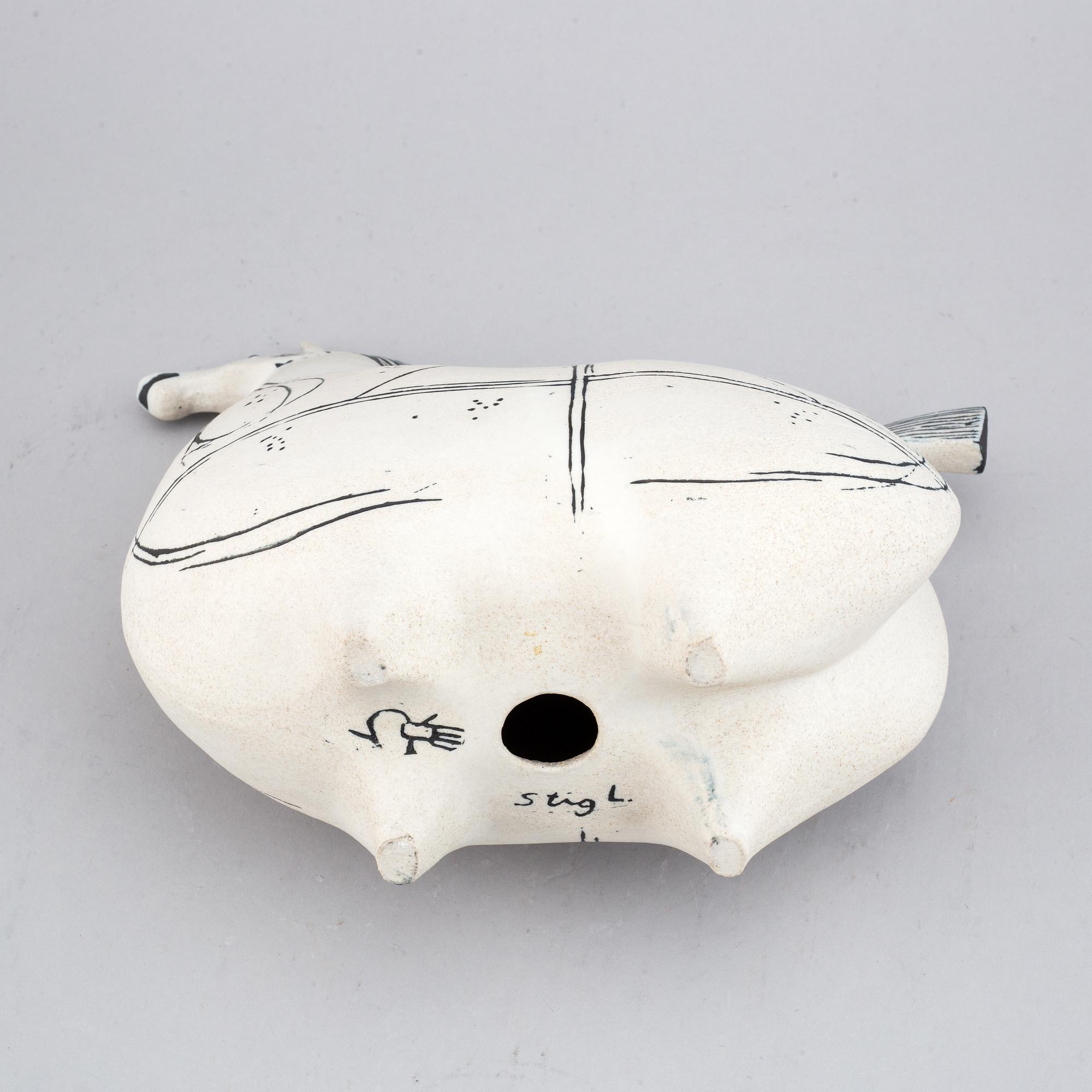 Stig Lindberg, skulptur, stengods, "Springare", Gustavsberg Studio.