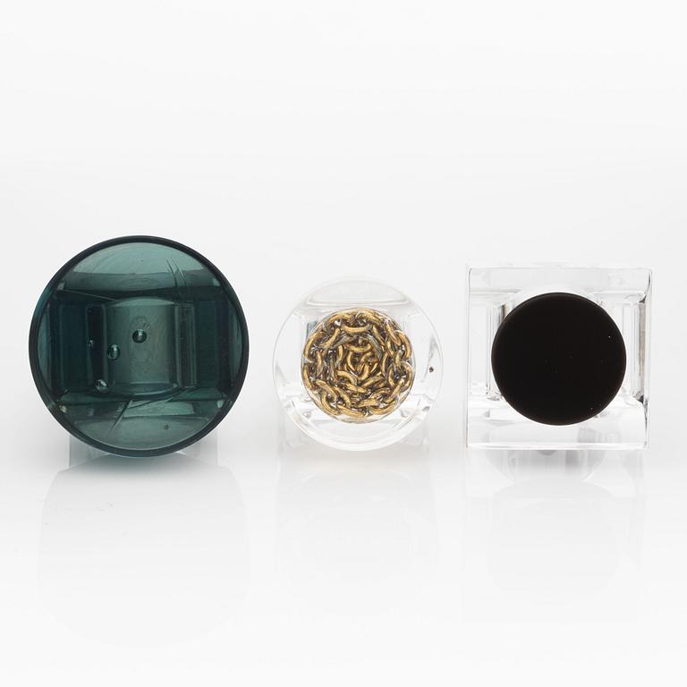 Siv Lagerström, three rings, acrylic plastic, 1970s.