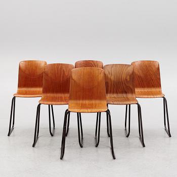 Six chairs, 'Thur-Op-Seat',  Pagholz, West Germany, 1960s/70s.