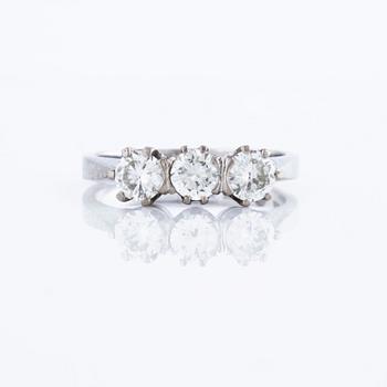 A 0.87 cts brilliant cut diamond ring by Andersons, Västervik, 1973.