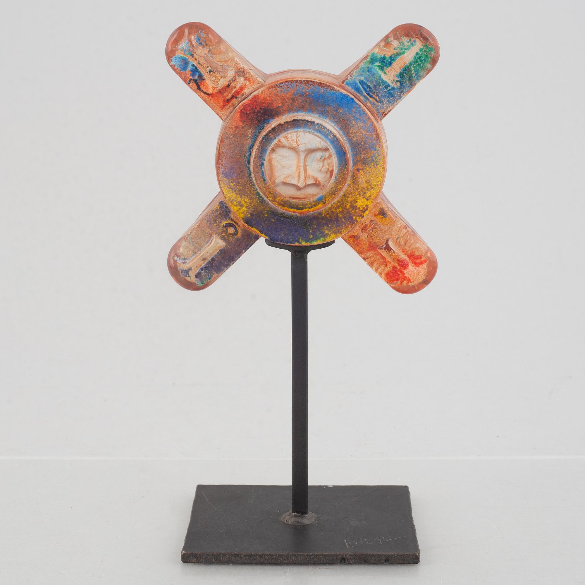 Kjell Engman, a glass sculpture, Kosta Boda, dated 1995.