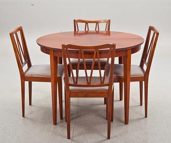 MATBORD samt STOLAR, 4st. 1950-tal.