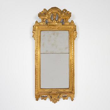 A Gustavian mirror by Johan Åkerblad, master in Stockholm 1758-99), signed.