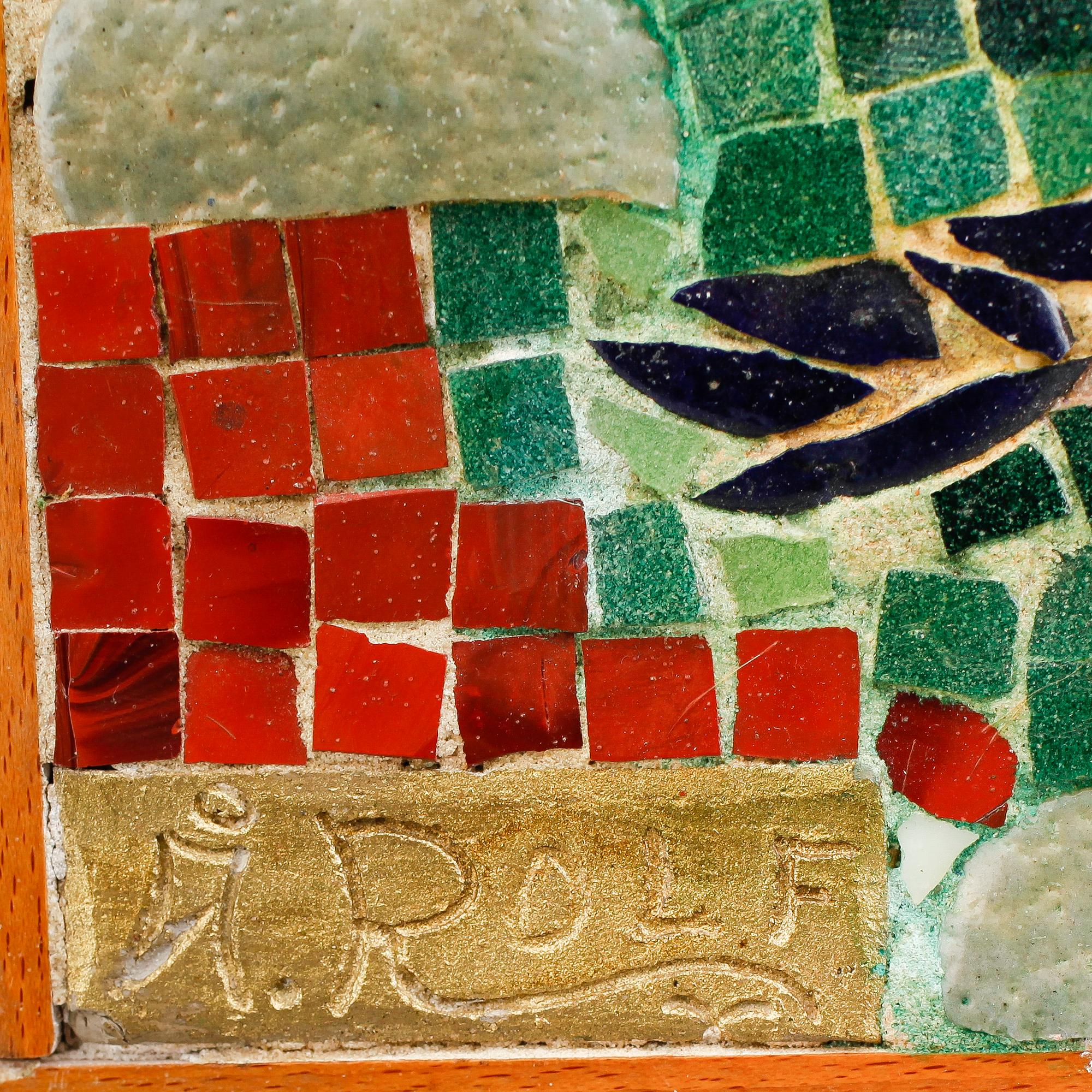 ÅKE ROLFSTADIUS, mosaik, signerad Åke Rolf.