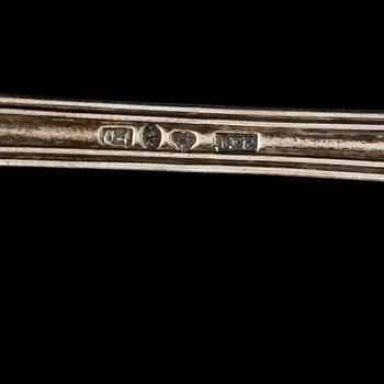 PARTI SILVER, 6 delar, 1800/1900-tal. Vikt 155 g.