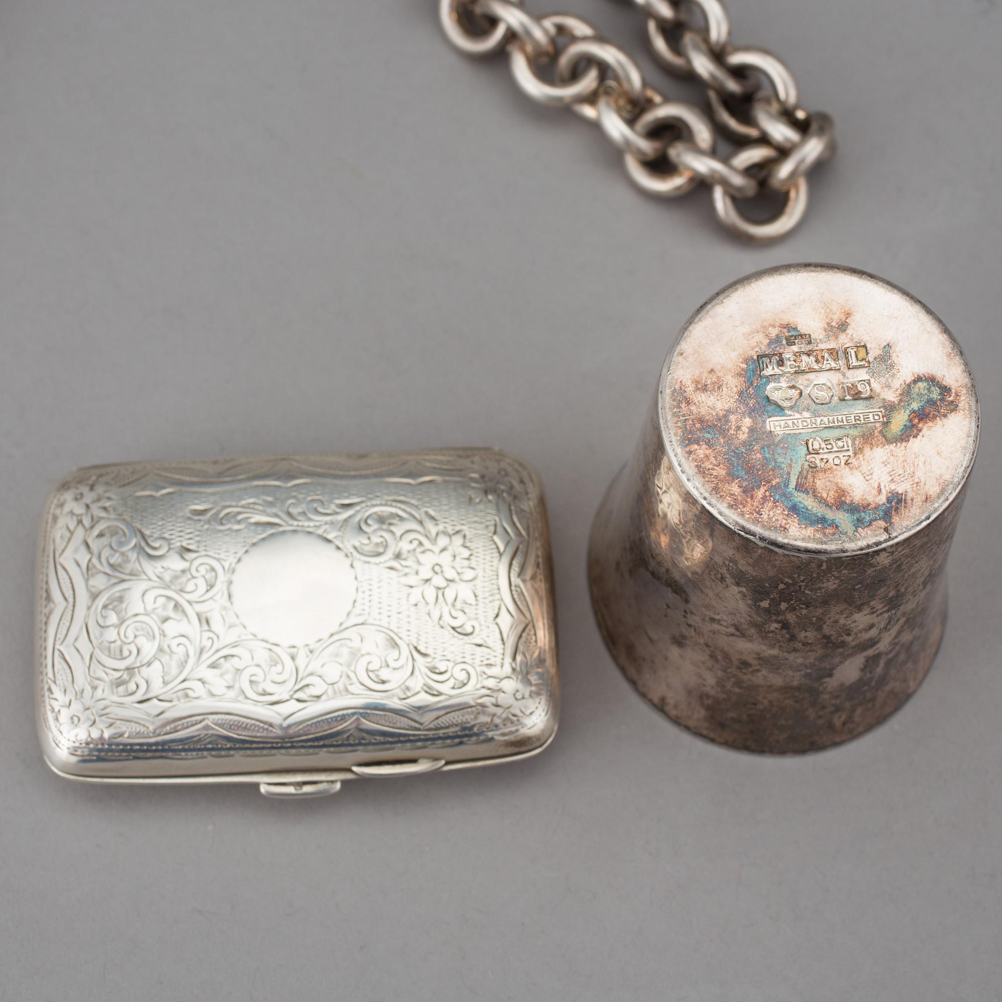 PARTI SILVER, 21 delar, mestadels Sverige, 17-1900-tal. Vikt ca 580 g.
