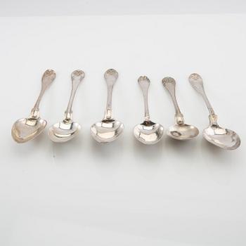 Skedar silver 19 st "Gammalfransk" Sverige 1842-1916.