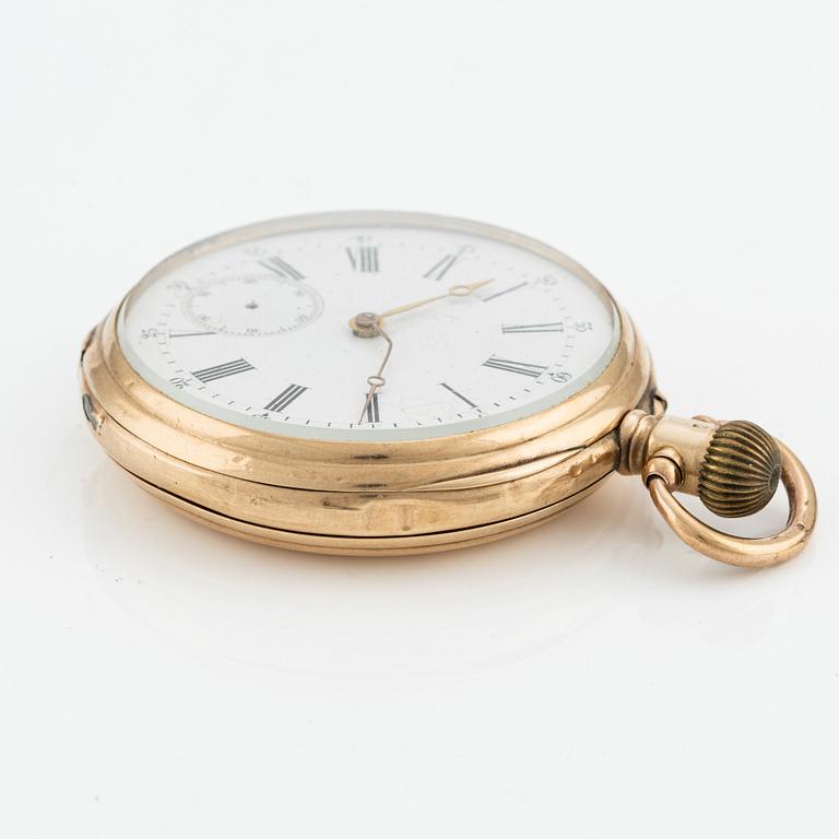 Pocket watch, 14K gold, 48.5 mm.