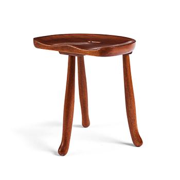 Josef Frank, a three legged mahogany stool, model 336, Svenskt Tenn, Sweden 1940-1950s.