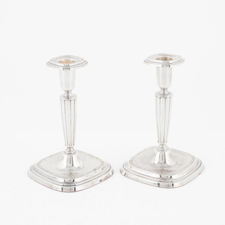 A pair of silver candlesticks, GAB, Stockholm 1965.