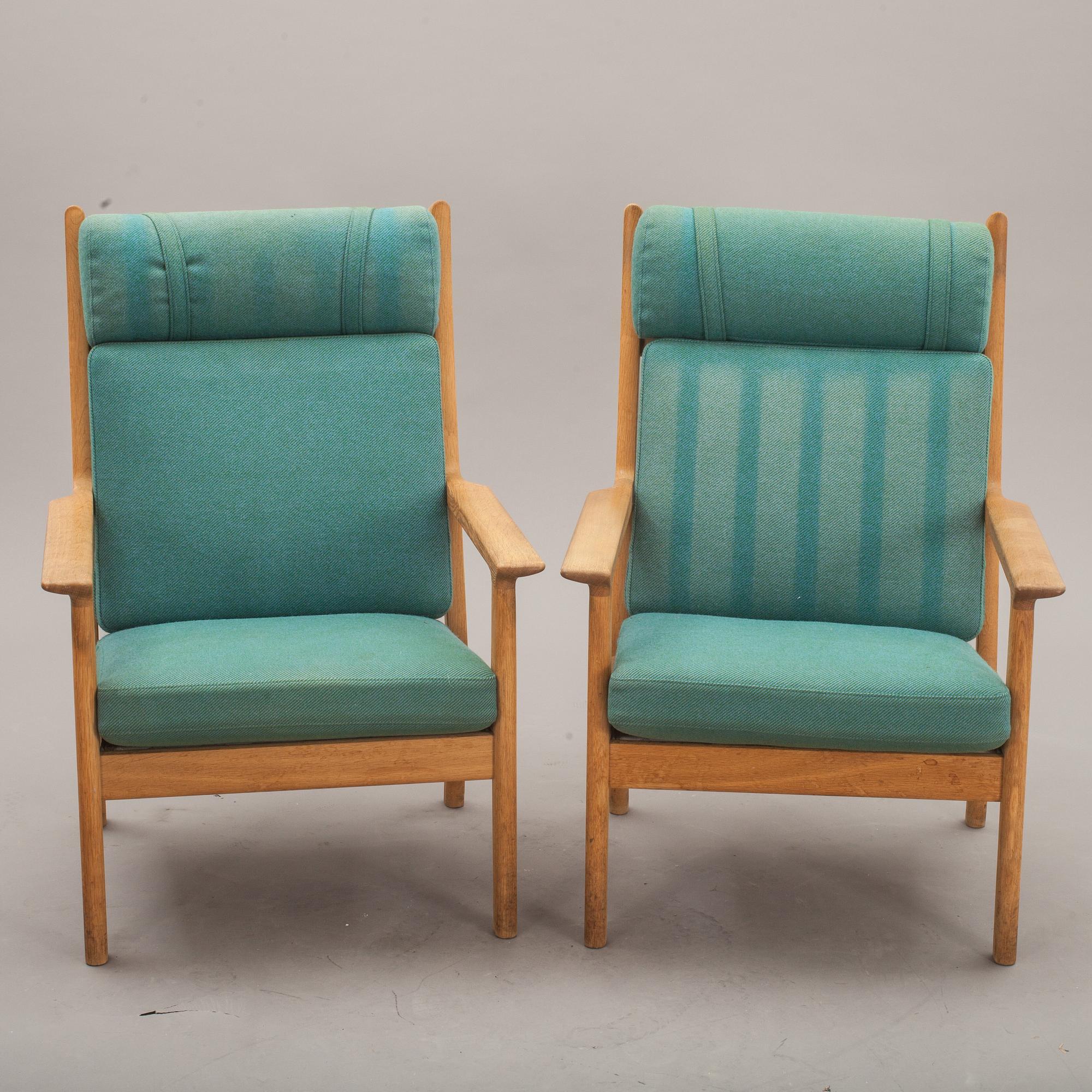 FÅTÖLJER, ett par, "GE265", Hans J Wegner, Getama, etikettmärkta.
