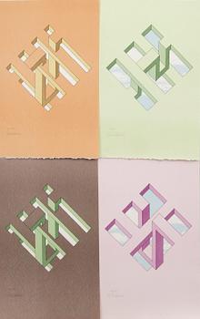 Oscar Reutersvärd,  a set of eight signed and numbered lithographs.