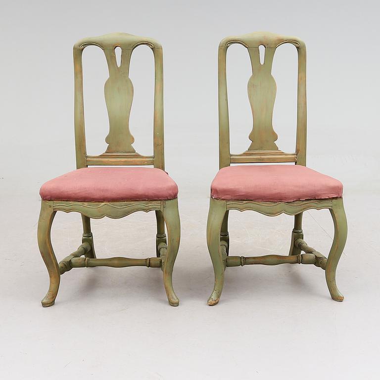STOLAR, 1 par, Stockholmsarbeten, rokoko, 1700-talets andra hälft.