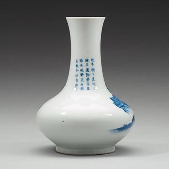 A blue and white vase, early 20th Century.