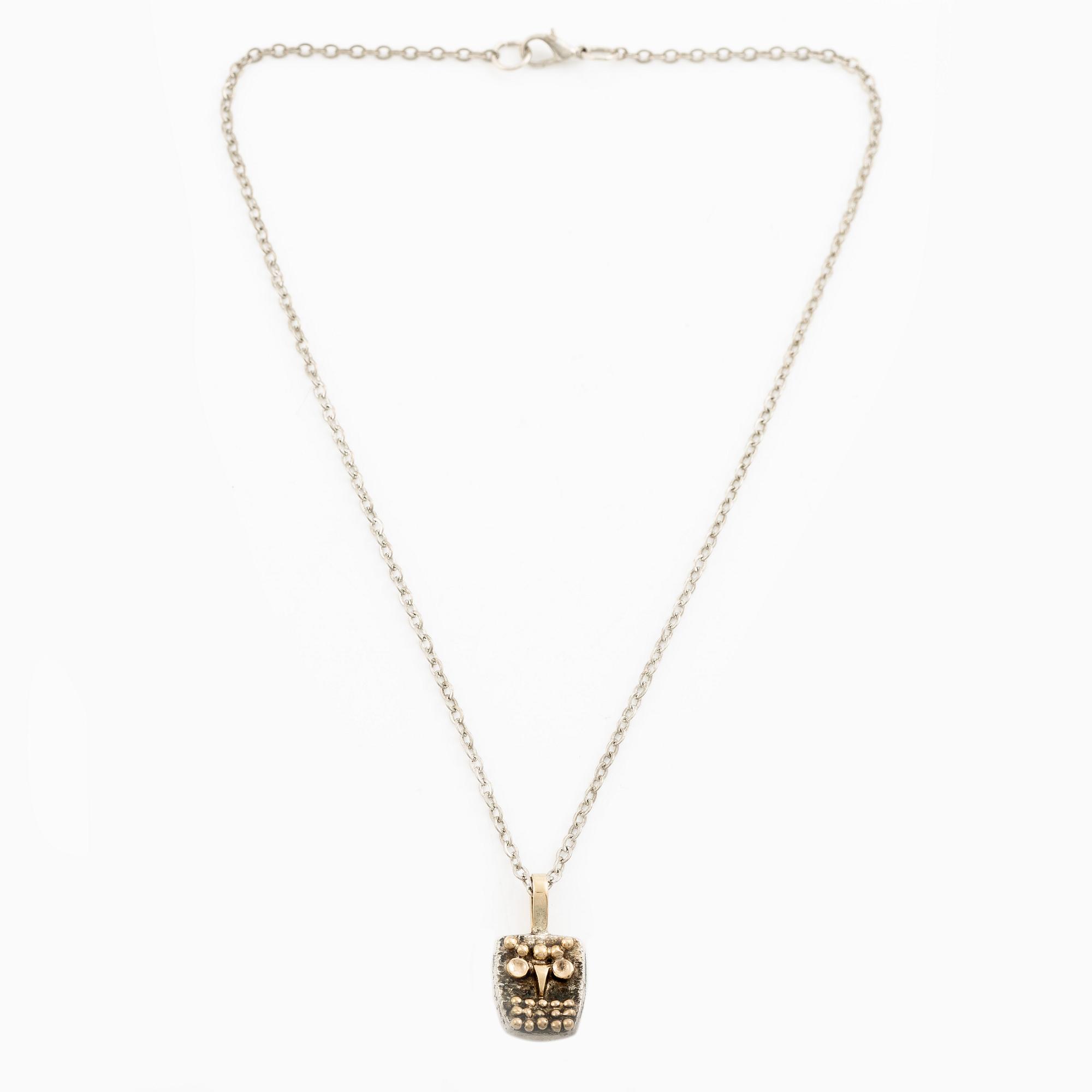 Sven-Erik Högberg, attributed to, pendant with chain, silver, Gothenburg.