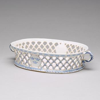 A faience chesnut basket, Rörstrand, 18th Century.