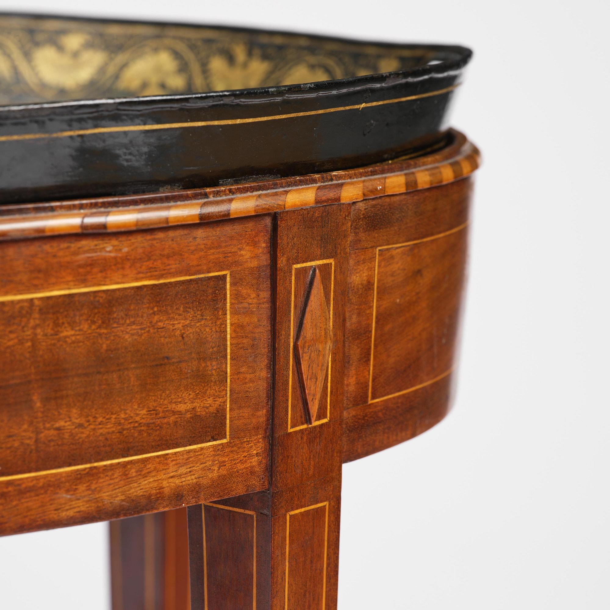 A late gustavian mahogny trey table, late 18th century.