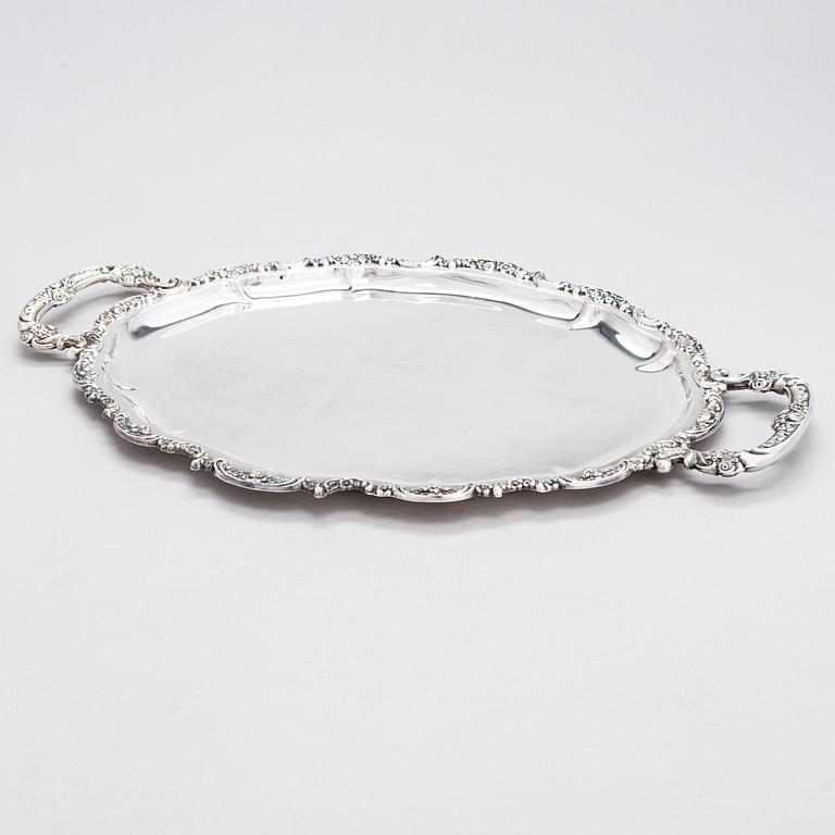 A sterling silver tray, maker's mark of Otto Wolter, Schwäbisch Gmünd, Germany, the latter half of the 20th century.