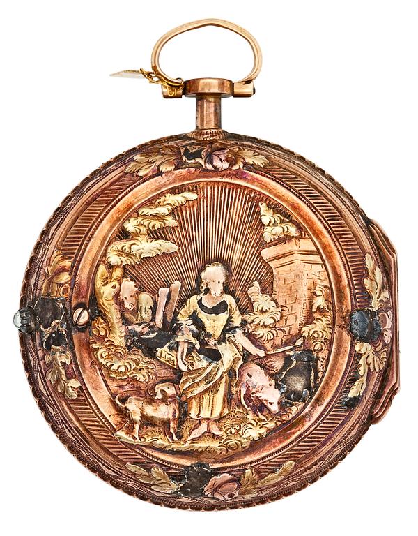 A gold verge pocket watch, Le Roy, Paris, c. 1780.