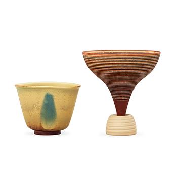 270. A Wilhelm Kåge 'Farsta' stoneware vase and a bowl, Gustavsberg Studio 1955-57.
