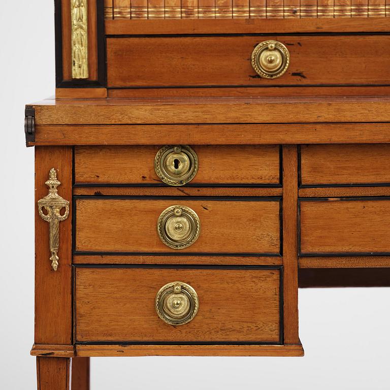 A presumably German Louis XVI mahogany desk, late 18th century.