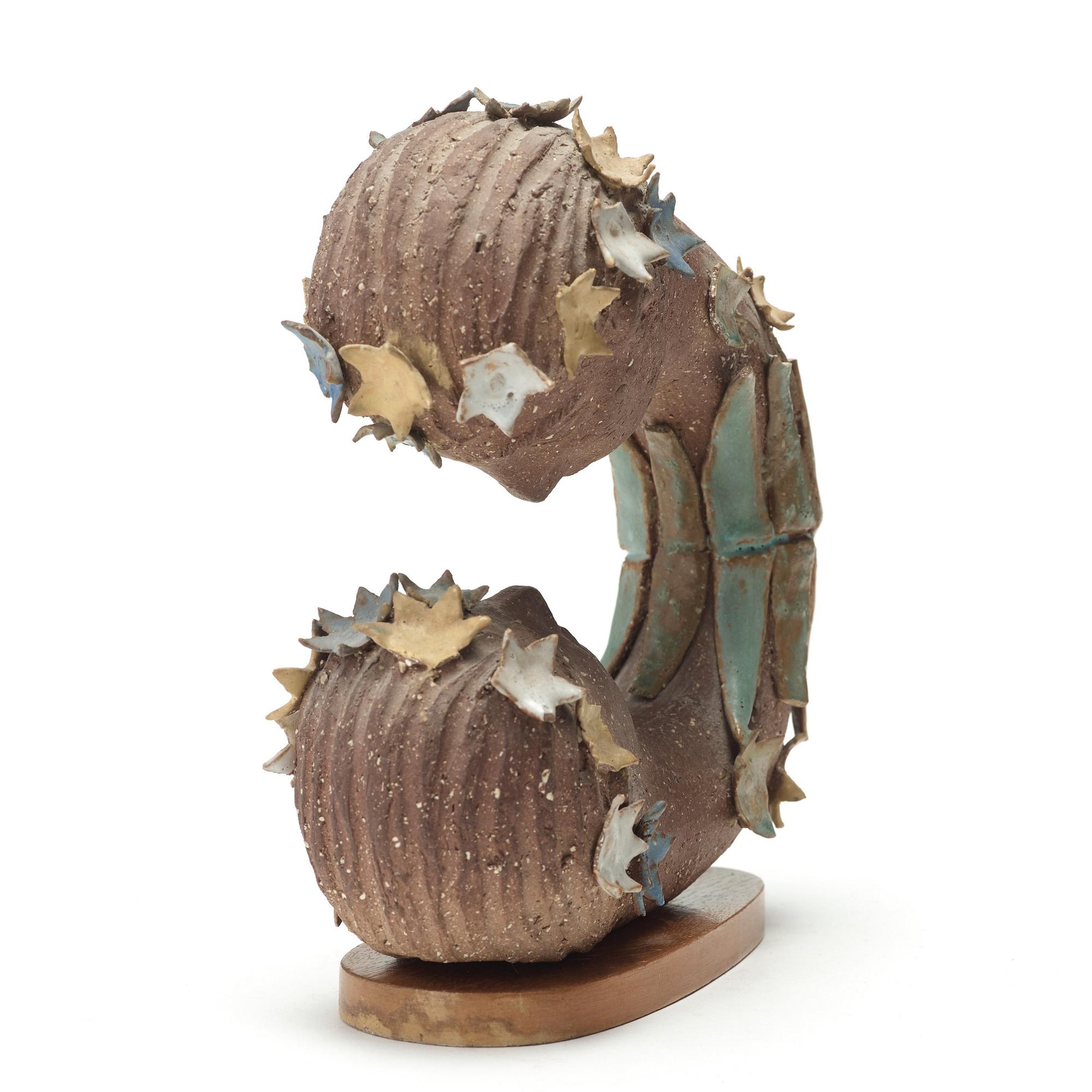 Stig Lindberg, skulptur "Narcissus", chamotterat stengods, Gustavsbergs studio 1940-tal.