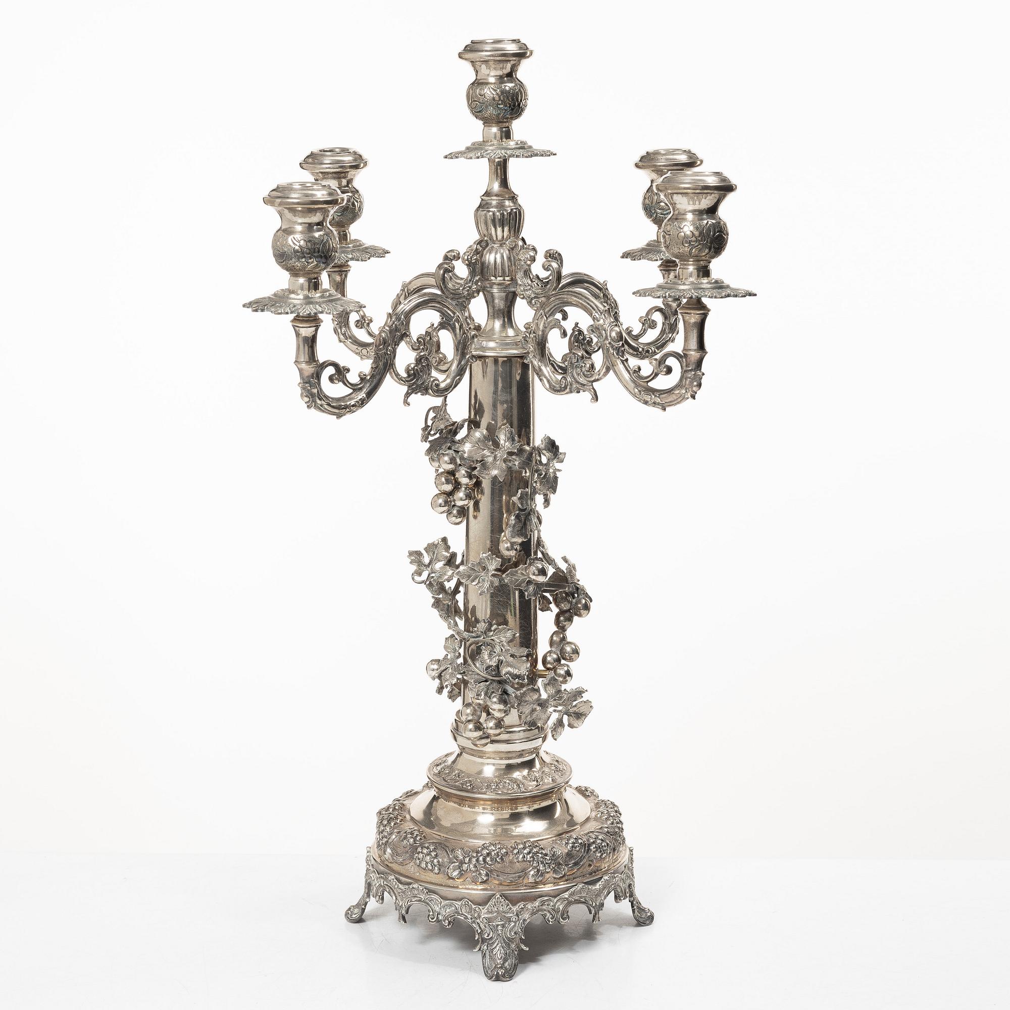 Kandelaber, 1900-tal, ostämplad, troligen silver.