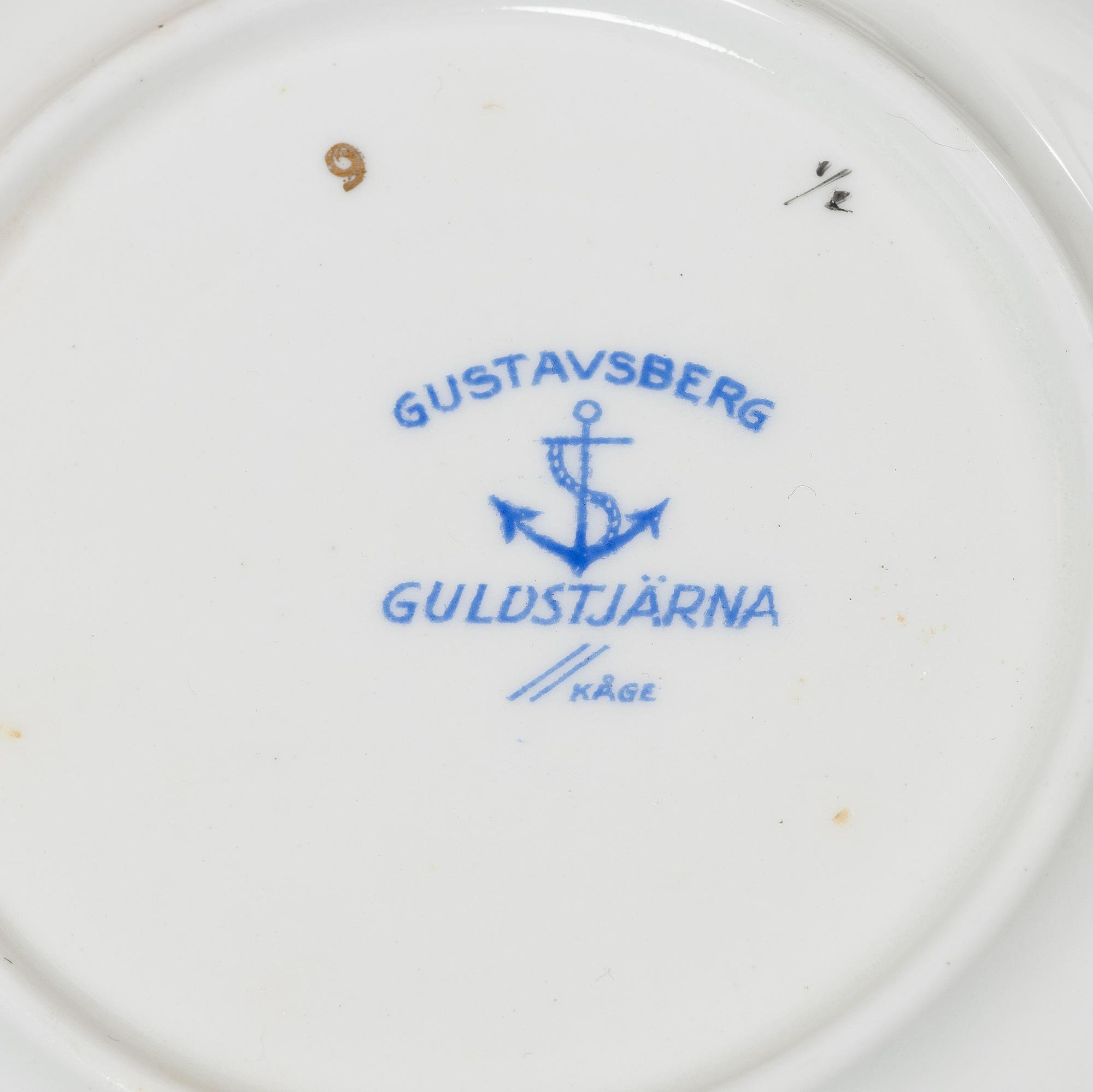 Wilhelm Kåge, mat- och kaffeservis, 65 delar, "Guldstjärna" Gustavsberg.