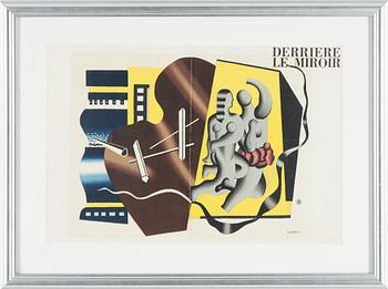 FERNAND LÉGER, colour lithographe, signed in print, cover of Derrière le Miroir no 79-80-81 1955.