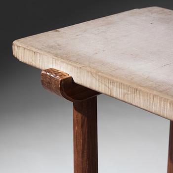 Axel Einar Hjorth, a stained pine and limestone top "Sandhamn" table, Nordiska Kompaniet, Sweden 1931.