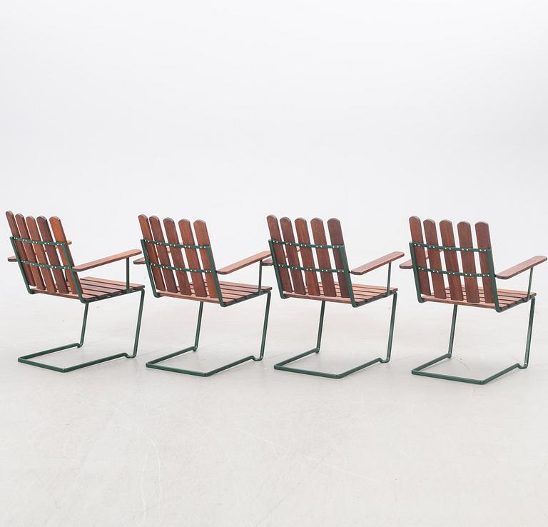 Arthur Lindqvist, Armchairs, 4 pcs, model A2, Grythyttan, 20th century.