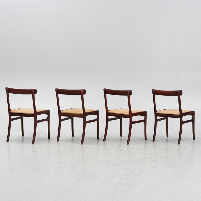 Ole Wanscher, chairs, 4 pcs, "Rungstedlund", Poul Jeppesen, Denmark, second half of the 20th century.