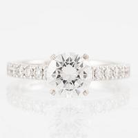 Ring, 18K white gold with brilliant-cut diamond 1.32 ct,.