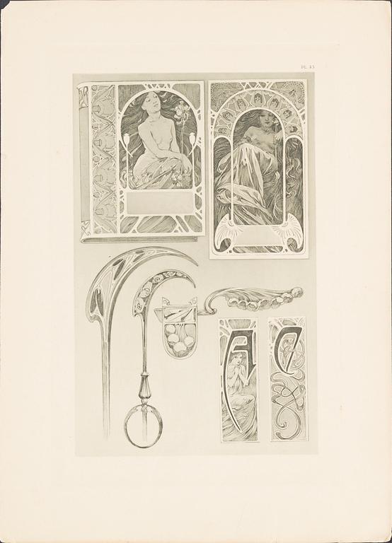 ALPHONSE MUCHA, efter, 5 planscher.