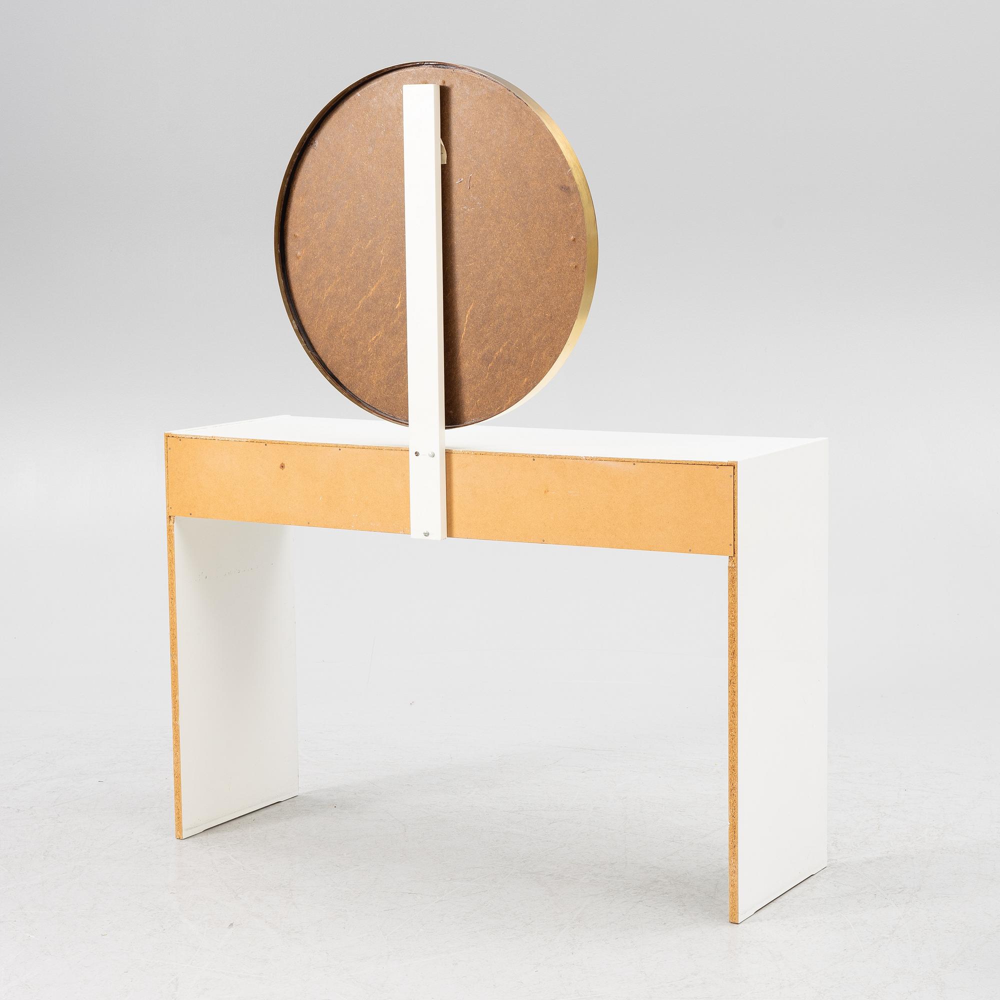 Dressing table with stool, and mirror, including Glassmaster Markaryd, second half of the 20th century.