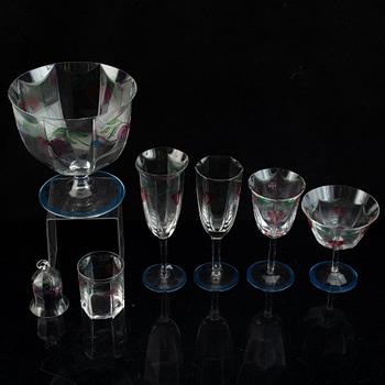 Eva Englund, servis, glas "Maja", Orrefors. 21 delar.