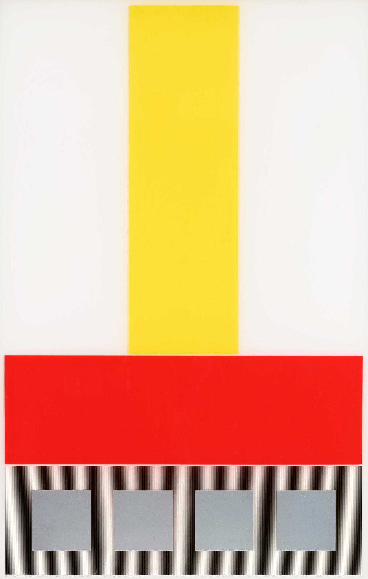 Jesús Rafael Soto, "Composicion en amarillo blanco y rojo" ur "Serie Jai-Alai".