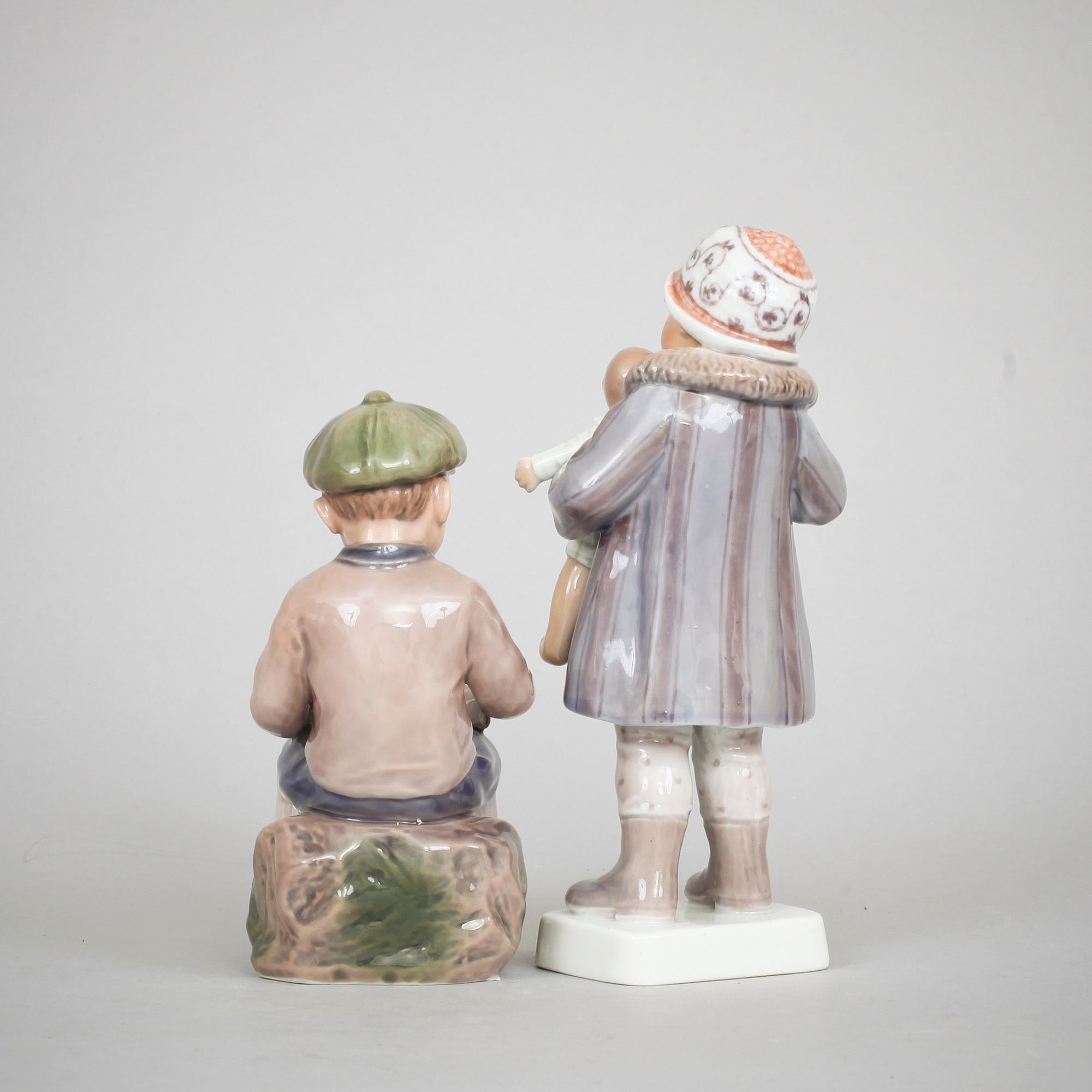FIGURINER, 2 st, porslin, Dahl Jensen, Köpenhamn.