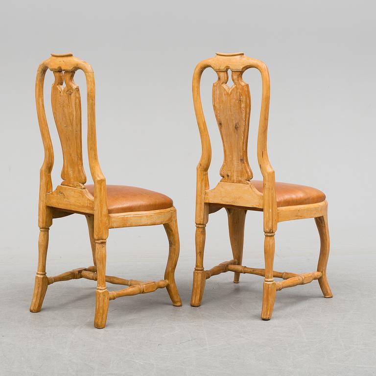 A pair of 18th century rococo chairs.