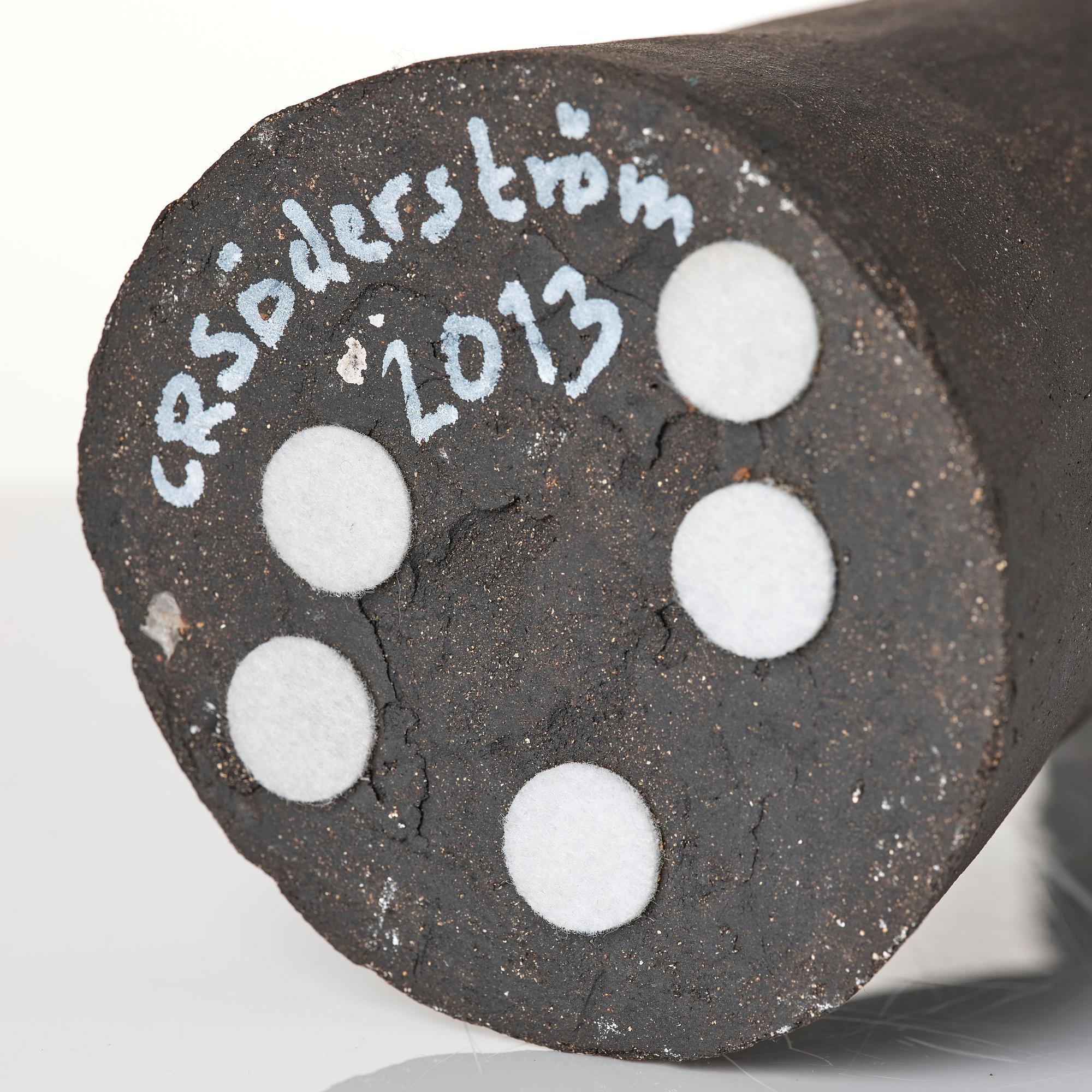 Carl Richard Söderström, a black stoneware sculpture 'Young Tree', his own workshop, Stockholm 2013.