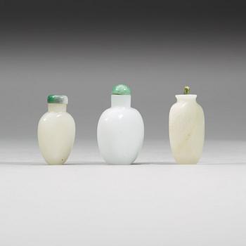 A set of three snuffbottles, China, early 20th Century or older.