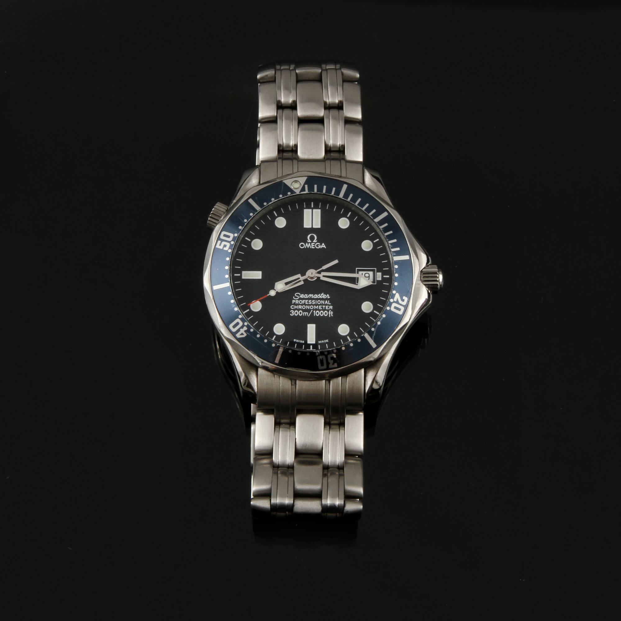 ARMBANDSUR, herr, stål, "seamaster", Omega, 2000.