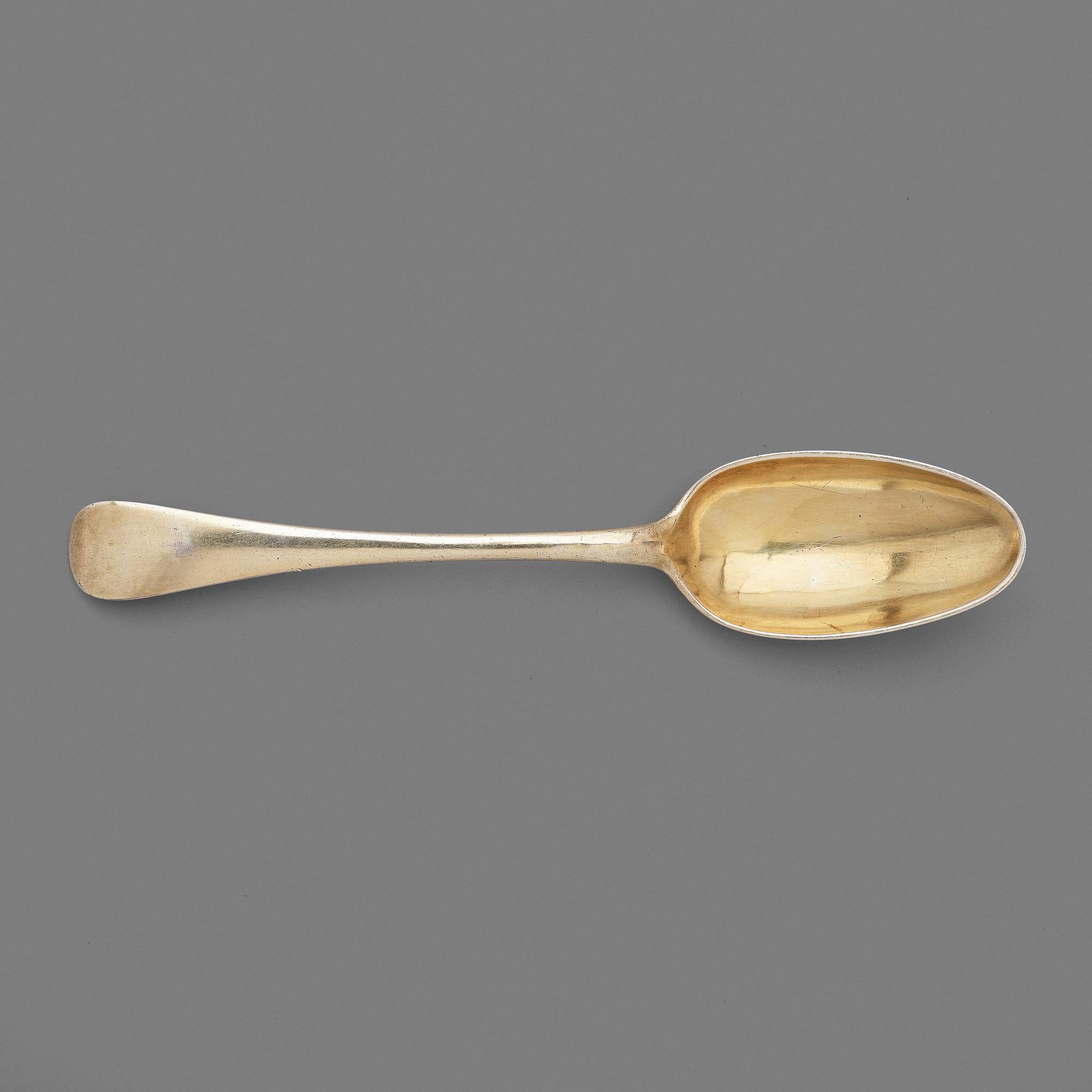 A Swedish 18th century silver-gilt serving spoon, mark of Arvid Floberg 1783.