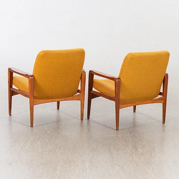 A PAIR OF LOUNGE CHAIRS MID 20TH CENTURY,
