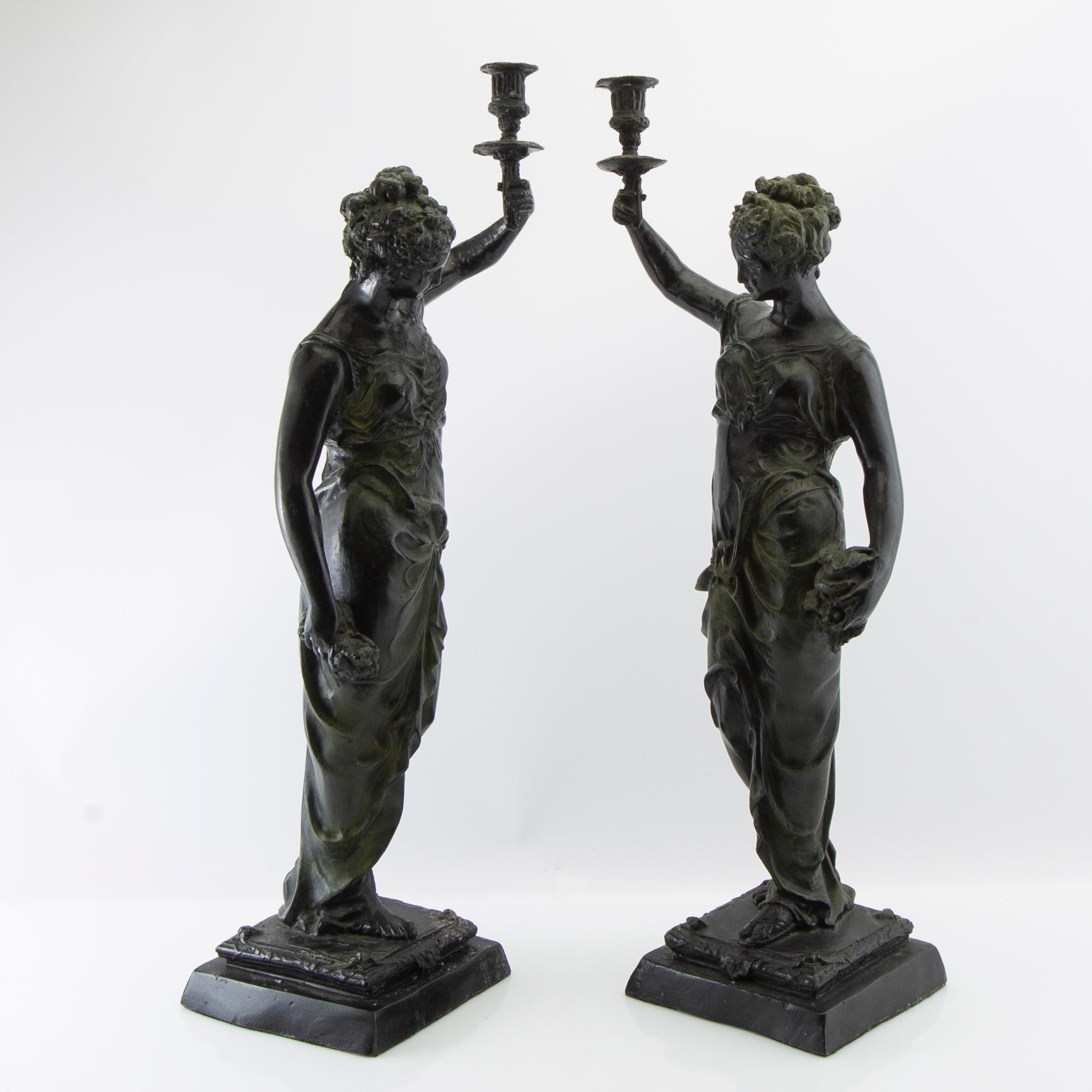 Candelabras/sculptures a pair 20th century.