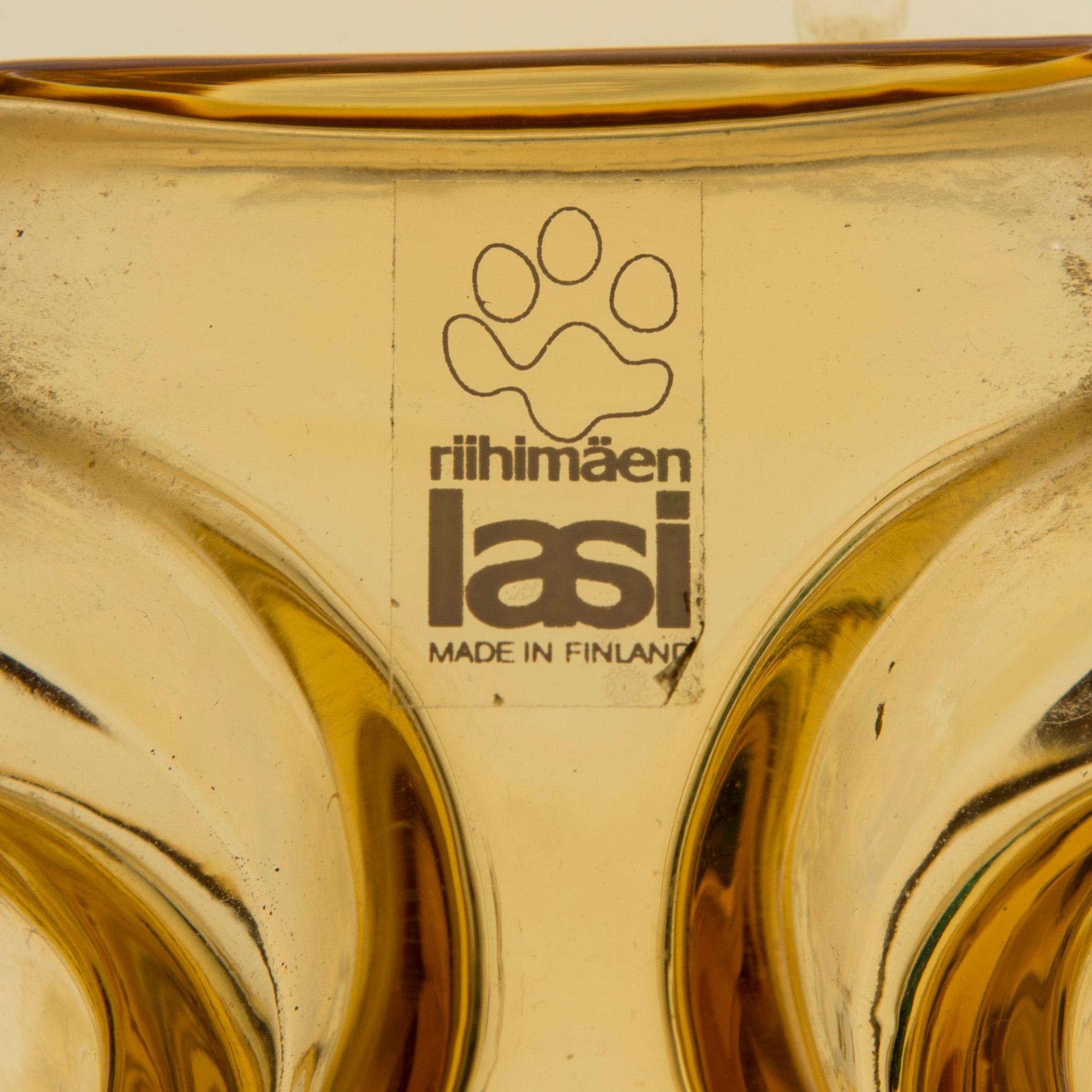 HELENA TYNELL, FLASKOR, 3 st samt VAS, glas, 1960-70-tal.